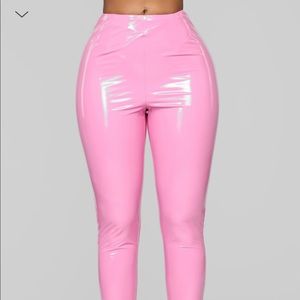 BRAND NEW HOT PINK VINYL PANTS